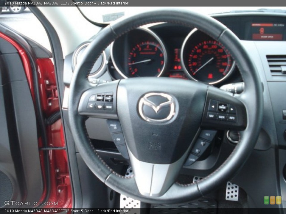 Black/Red Interior Steering Wheel for the 2010 Mazda MAZDA3 MAZDASPEED3 Sport 5 Door #69275580