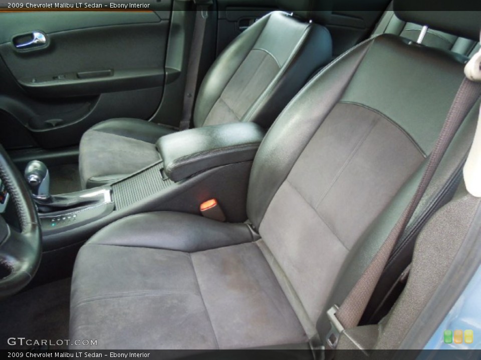 Ebony Interior Front Seat for the 2009 Chevrolet Malibu LT Sedan #69278736