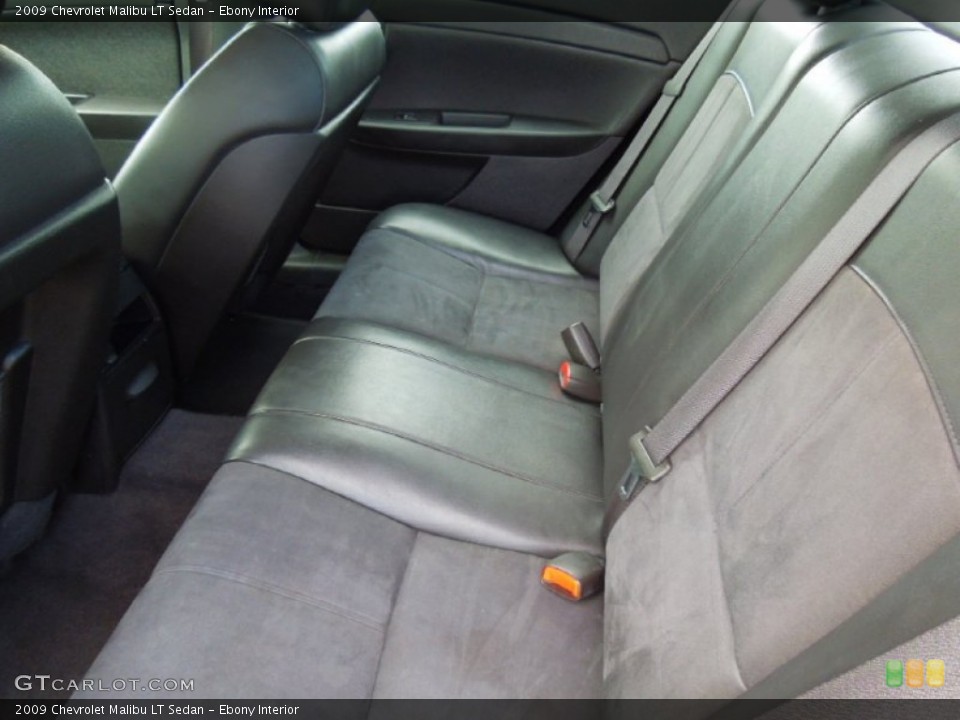 Ebony Interior Rear Seat for the 2009 Chevrolet Malibu LT Sedan #69278799
