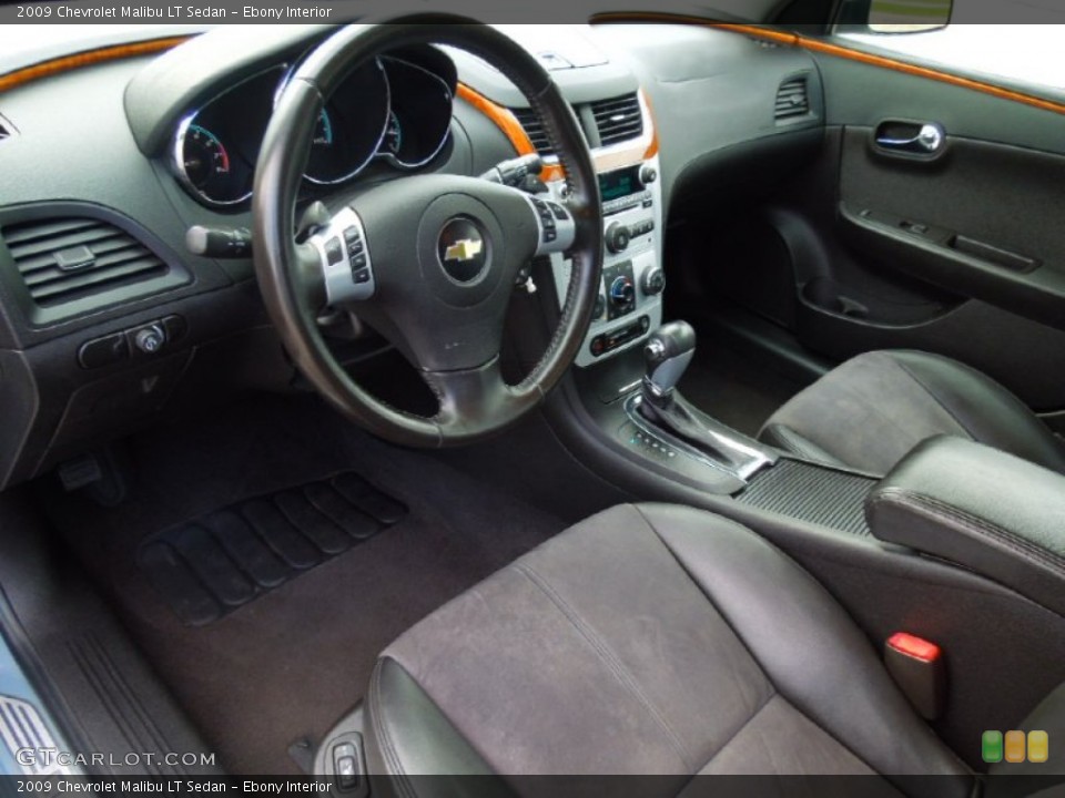 Ebony Interior Prime Interior for the 2009 Chevrolet Malibu LT Sedan #69278889