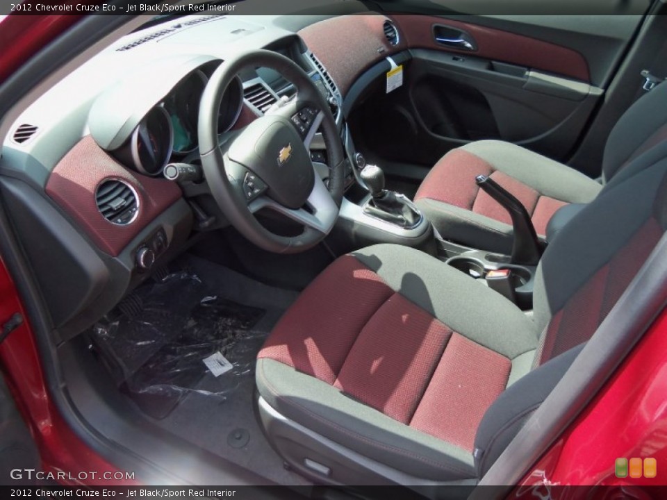 Jet Black/Sport Red Interior Prime Interior for the 2012 Chevrolet Cruze Eco #69279909