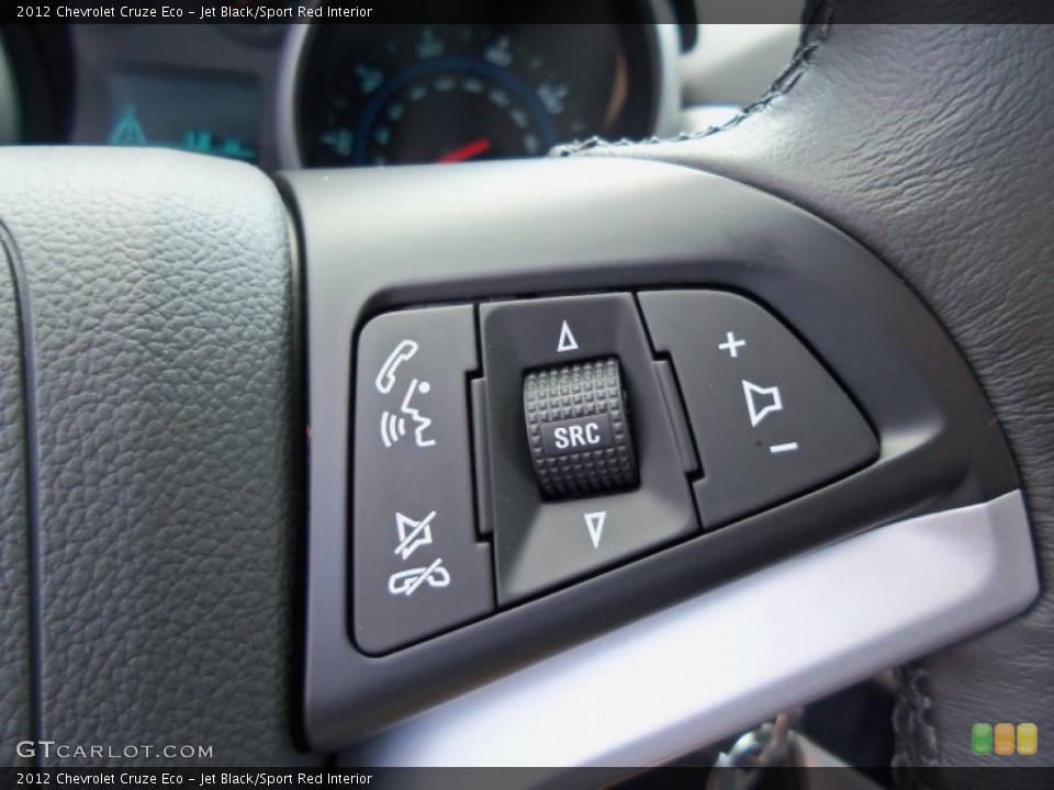 Jet Black/Sport Red Interior Controls for the 2012 Chevrolet Cruze Eco #69280014