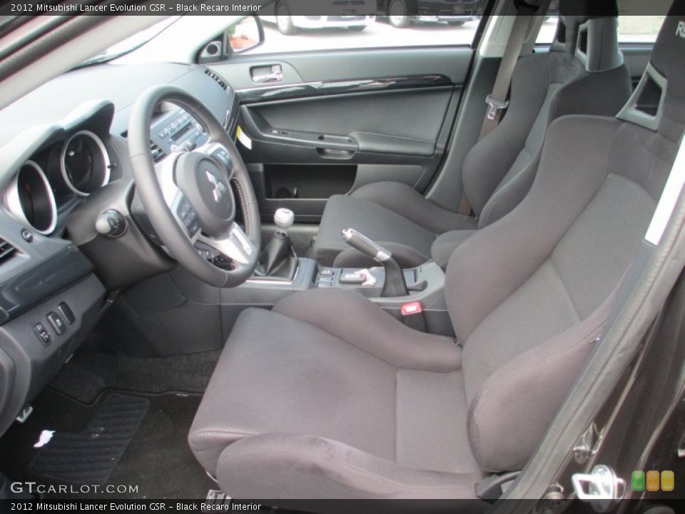 Black Recaro Interior Photo for the 2012 Mitsubishi Lancer Evolution GSR #69287397