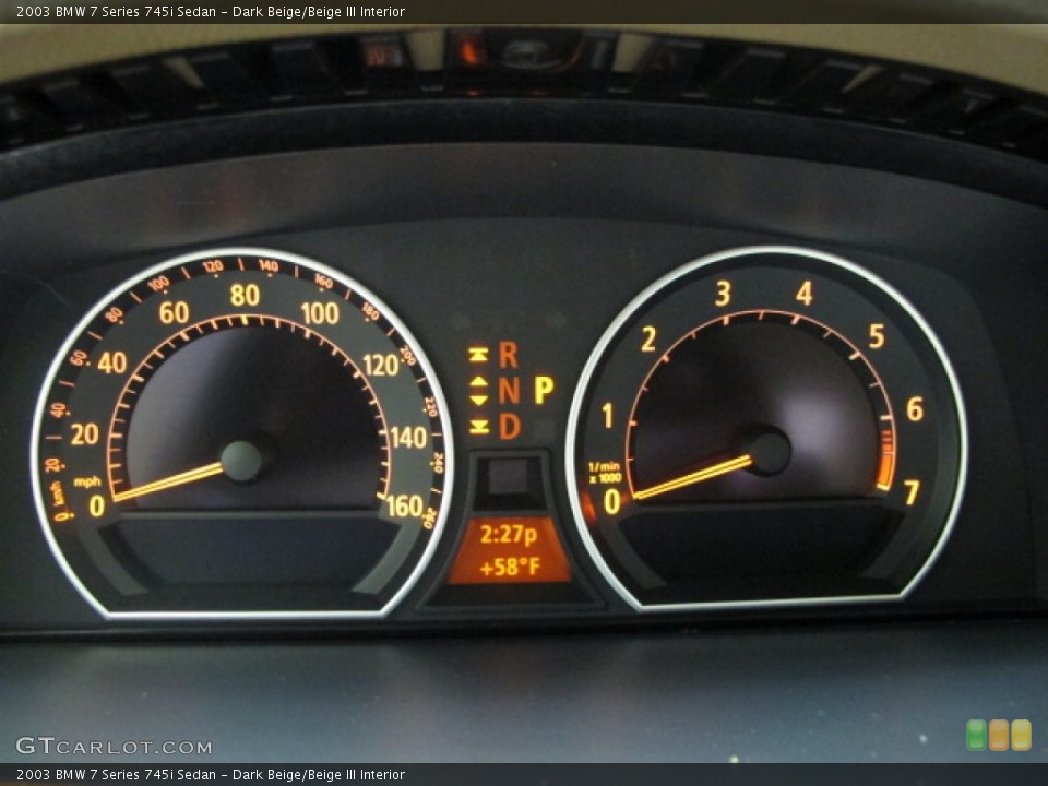 Dark Beige/Beige III Interior Gauges for the 2003 BMW 7 Series 745i Sedan #69289918