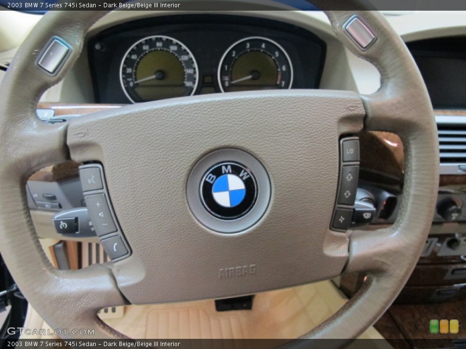 Dark Beige/Beige III Interior Steering Wheel for the 2003 BMW 7 Series 745i Sedan #69289988