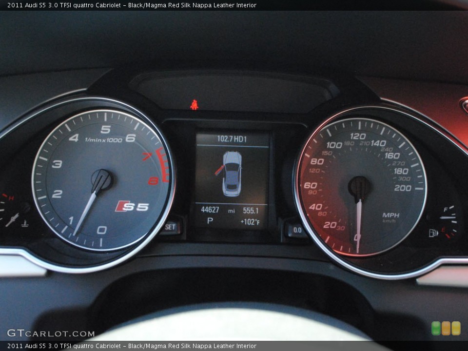 Black/Magma Red Silk Nappa Leather Interior Gauges for the 2011 Audi S5 3.0 TFSI quattro Cabriolet #69294912