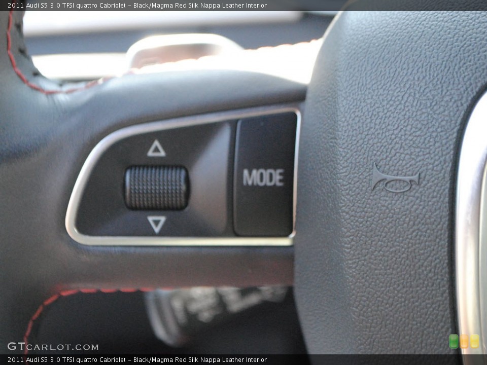 Black/Magma Red Silk Nappa Leather Interior Controls for the 2011 Audi S5 3.0 TFSI quattro Cabriolet #69294930