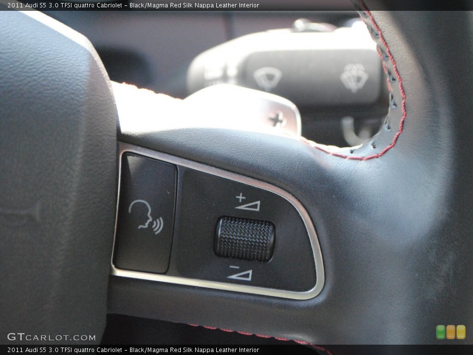 Black/Magma Red Silk Nappa Leather Interior Controls for the 2011 Audi S5 3.0 TFSI quattro Cabriolet #69294939