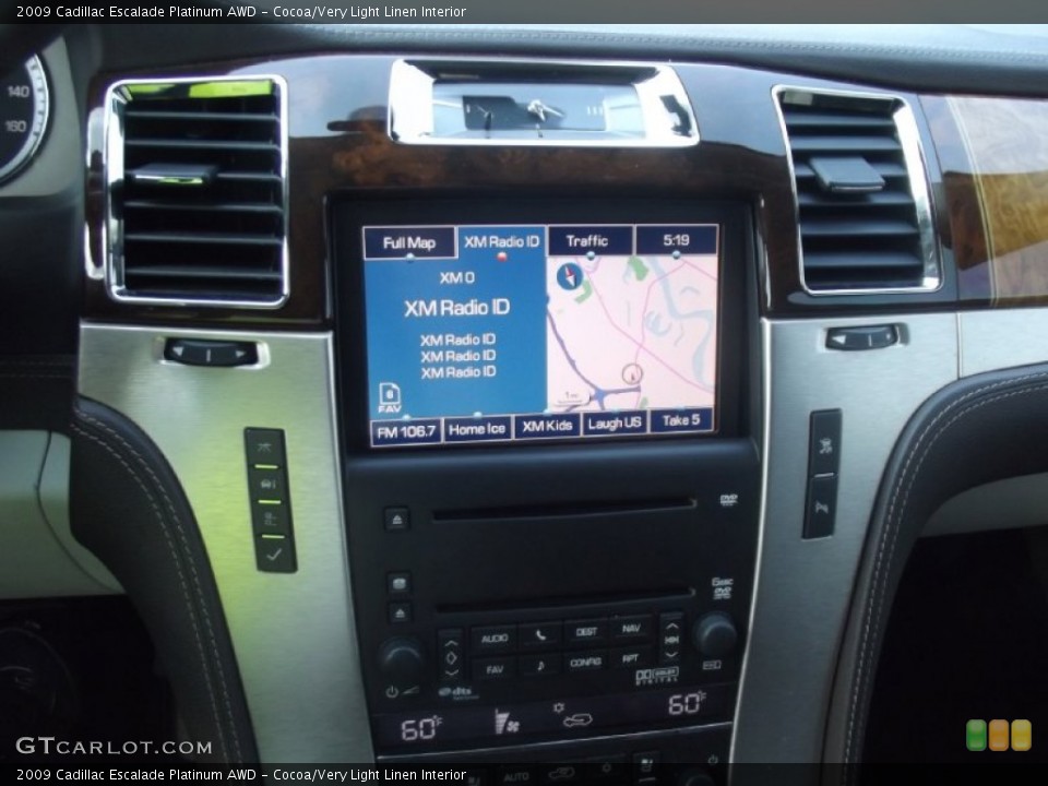 Cocoa/Very Light Linen Interior Navigation for the 2009 Cadillac Escalade Platinum AWD #69303084