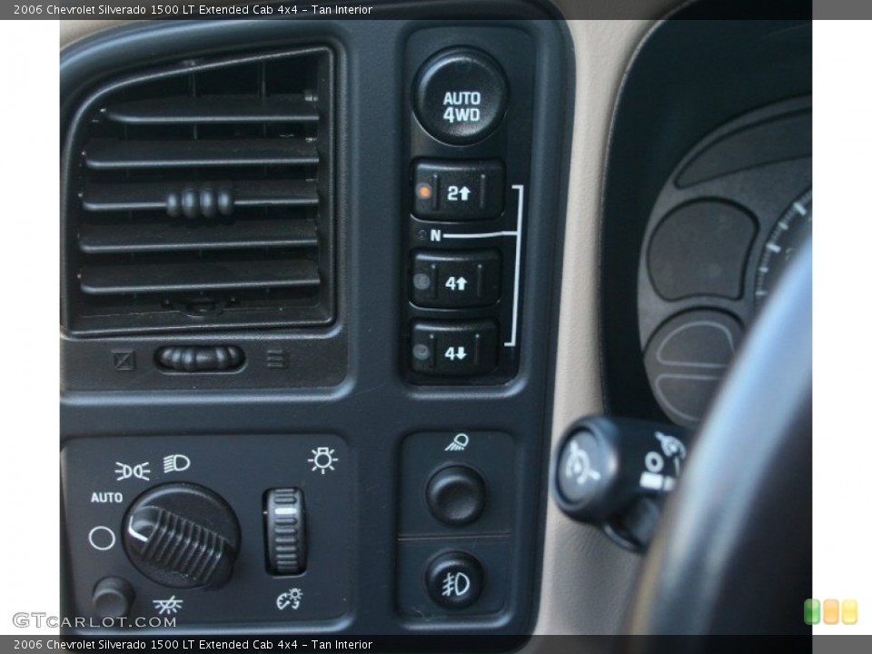 Tan Interior Controls for the 2006 Chevrolet Silverado 1500 LT Extended Cab 4x4 #69306302