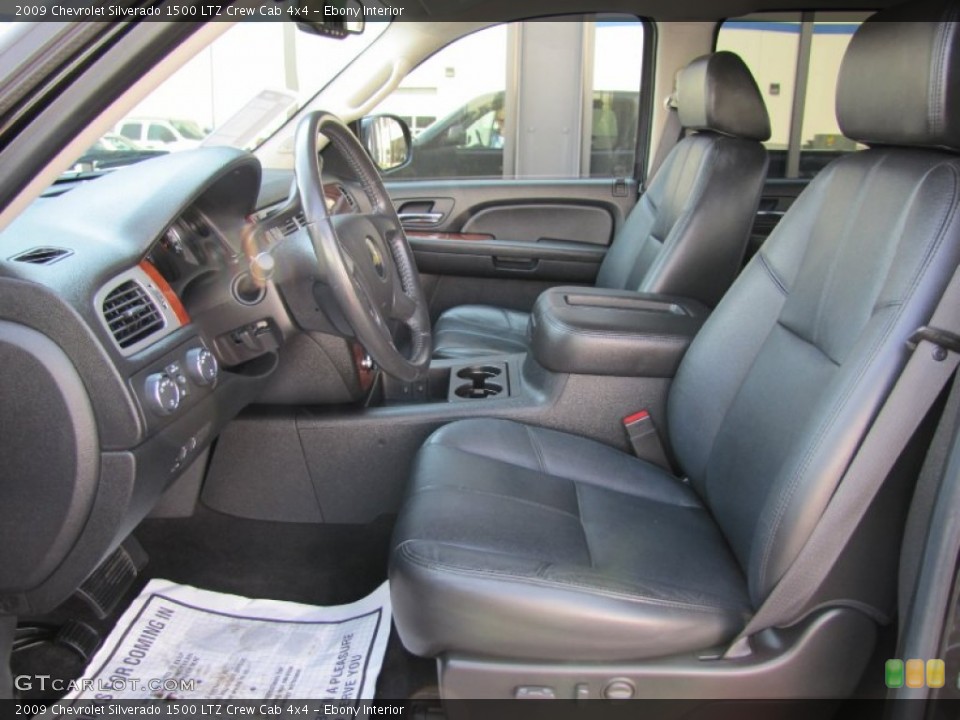 Ebony Interior Photo for the 2009 Chevrolet Silverado 1500 LTZ Crew Cab 4x4 #69314430