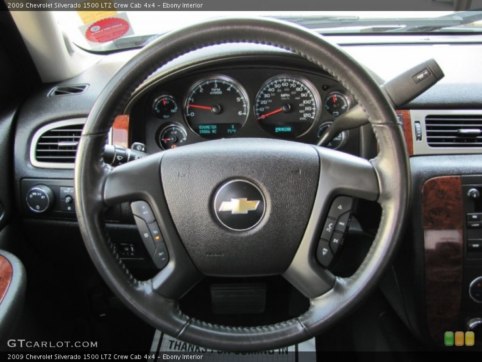 Ebony Interior Steering Wheel for the 2009 Chevrolet Silverado 1500 LTZ Crew Cab 4x4 #69314457