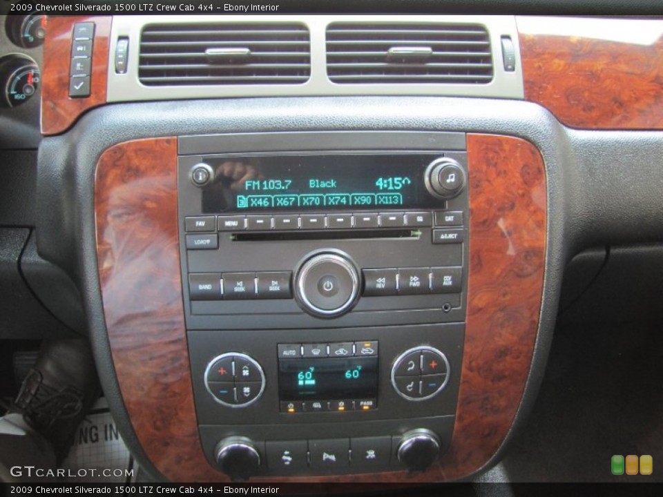 Ebony Interior Controls for the 2009 Chevrolet Silverado 1500 LTZ Crew Cab 4x4 #69314529