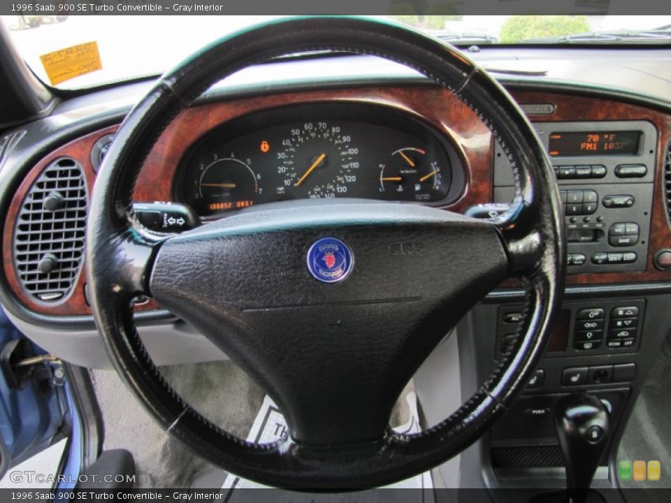 Gray Interior Steering Wheel for the 1996 Saab 900 SE Turbo Convertible #69315273