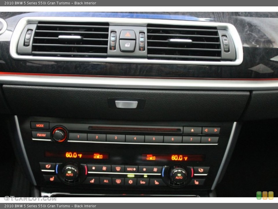 Black Interior Controls for the 2010 BMW 5 Series 550i Gran Turismo #69321180
