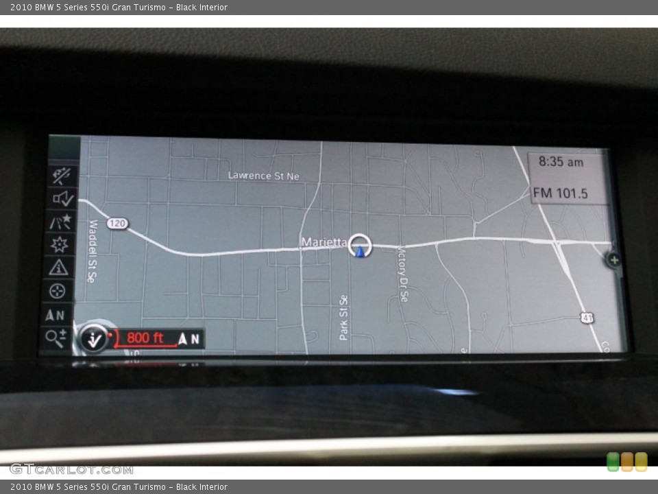 Black Interior Navigation for the 2010 BMW 5 Series 550i Gran Turismo #69321362