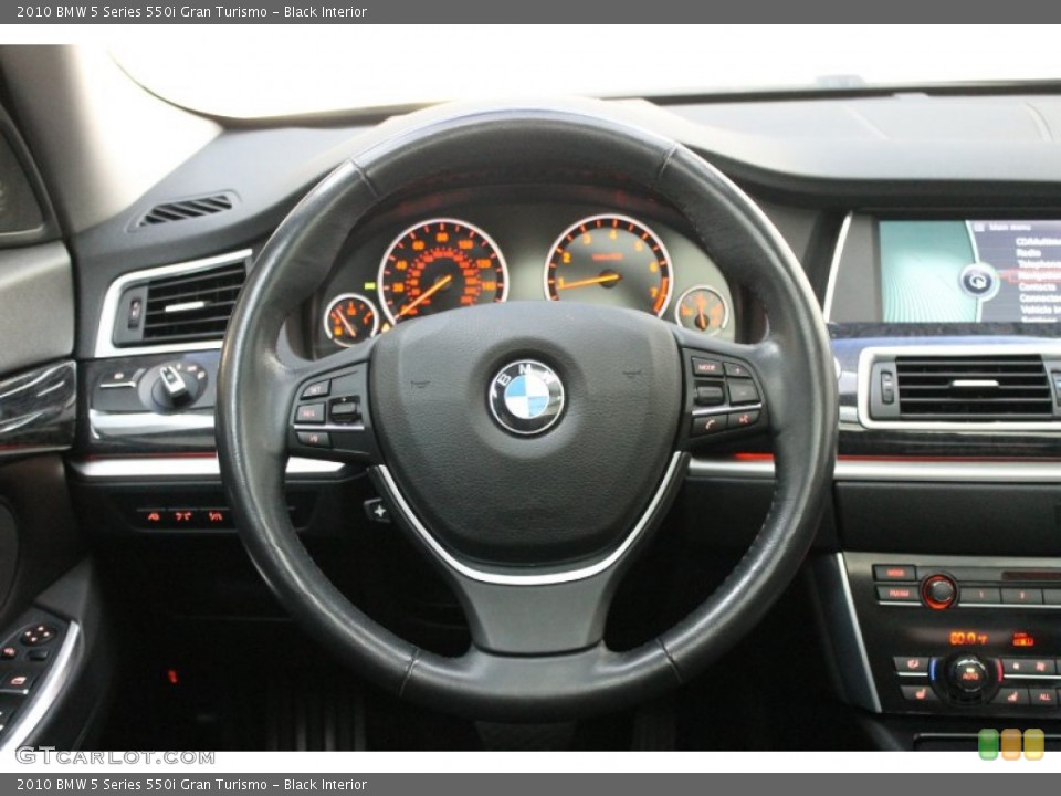 Black Interior Steering Wheel for the 2010 BMW 5 Series 550i Gran Turismo #69321369