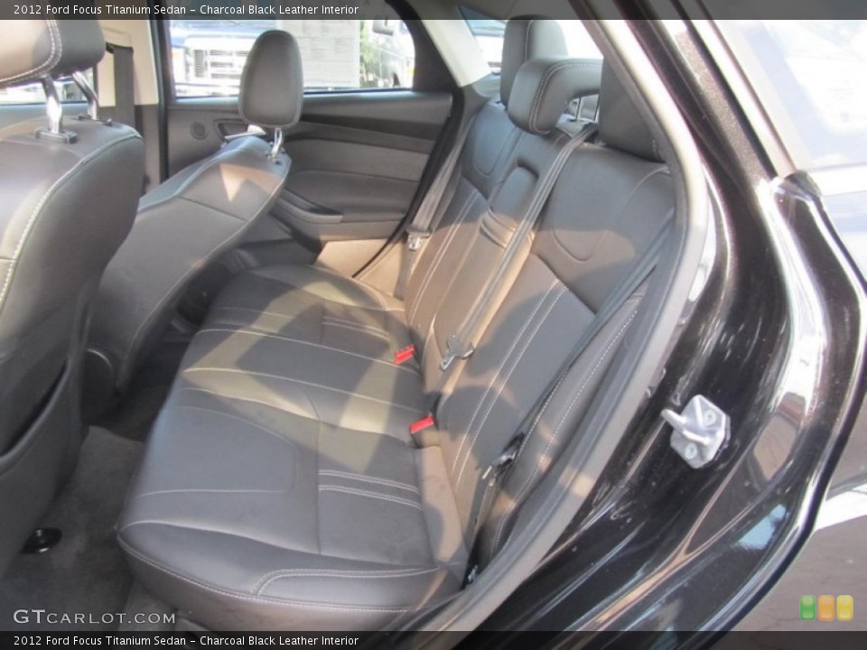 Charcoal Black Leather Interior Rear Seat for the 2012 Ford Focus Titanium Sedan #69322122