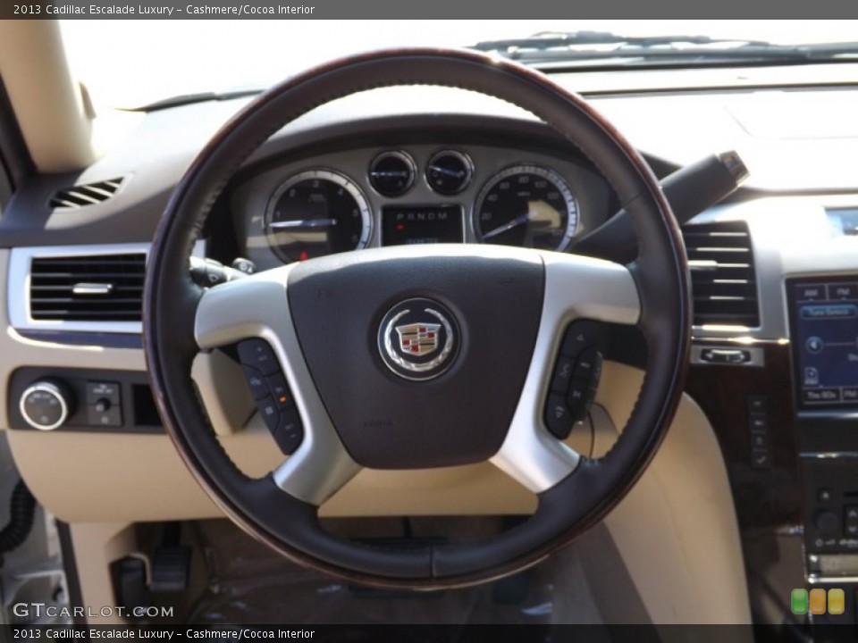 Cashmere/Cocoa Interior Steering Wheel for the 2013 Cadillac Escalade Luxury #69325551