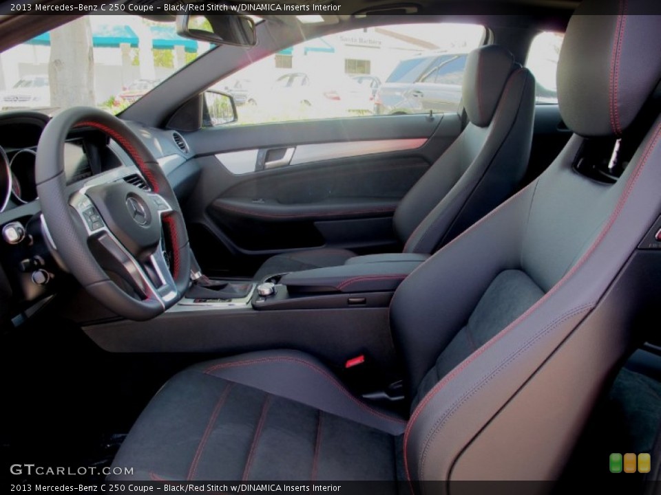 Black/Red Stitch w/DINAMICA Inserts Interior Photo for the 2013 Mercedes-Benz C 250 Coupe #69326328