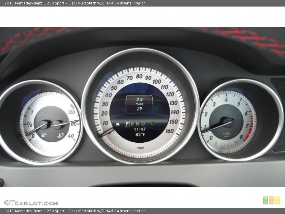 Black/Red Stitch w/DINAMICA Inserts Interior Gauges for the 2013 Mercedes-Benz C 250 Sport #69326922