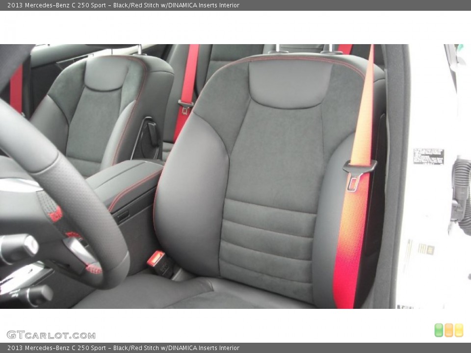Black/Red Stitch w/DINAMICA Inserts Interior Photo for the 2013 Mercedes-Benz C 250 Sport #69326940