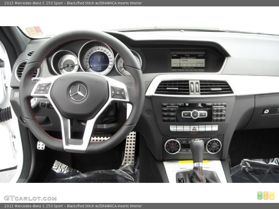 Black/Red Stitch w/DINAMICA Inserts Interior Dashboard for the 2013 Mercedes-Benz C 250 Sport #69326952