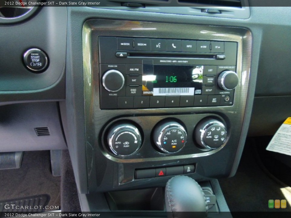 Dark Slate Gray Interior Controls for the 2012 Dodge Challenger SXT #69345450
