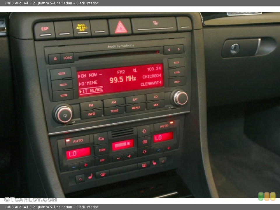 Black Interior Controls for the 2008 Audi A4 3.2 Quattro S-Line Sedan #69346983