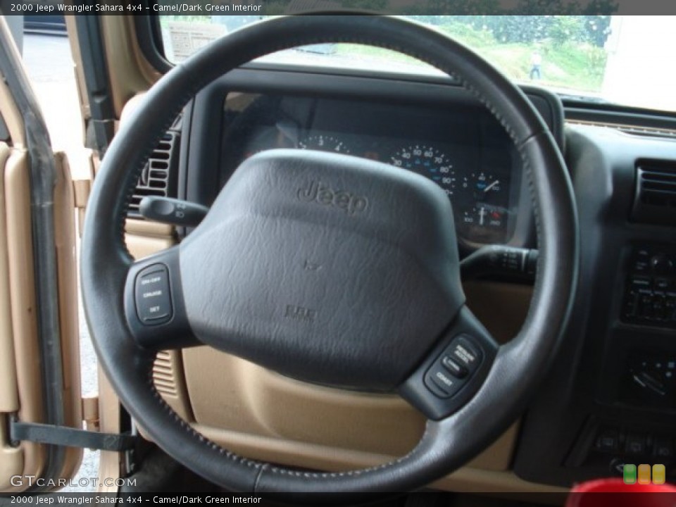 Camel/Dark Green Interior Steering Wheel for the 2000 Jeep Wrangler Sahara 4x4 #69351884