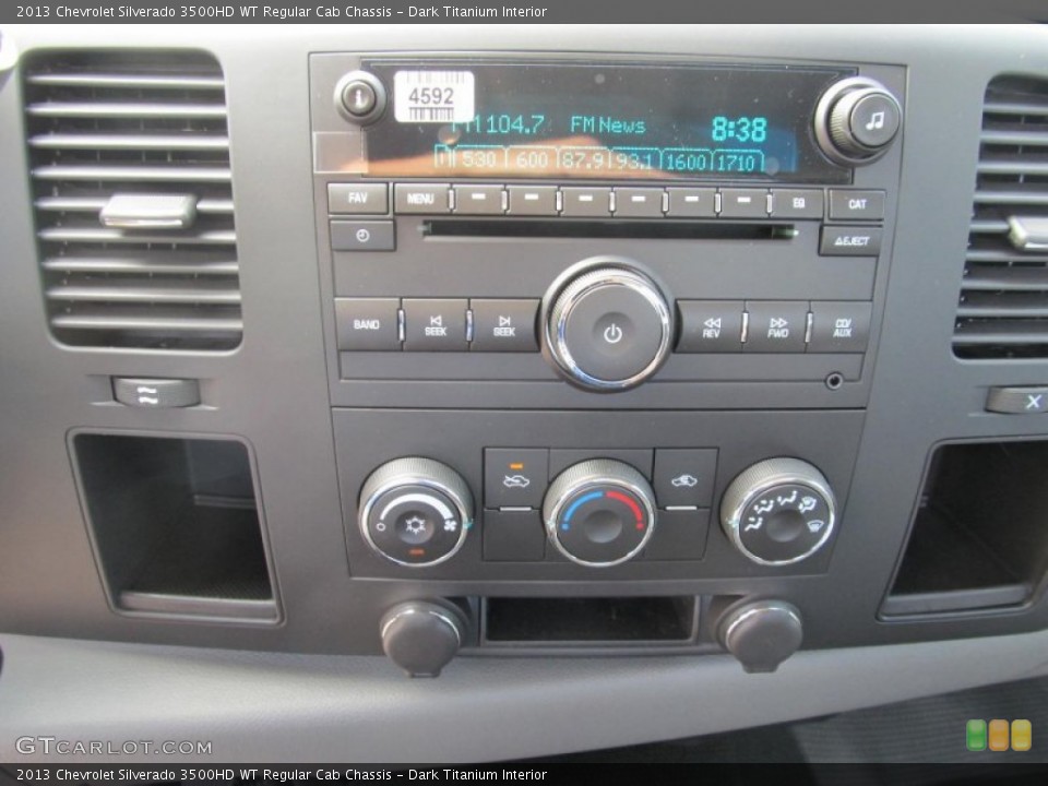 Dark Titanium Interior Controls for the 2013 Chevrolet Silverado 3500HD WT Regular Cab Chassis #69352720