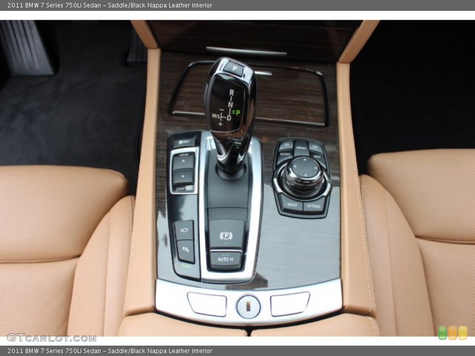 Saddle/Black Nappa Leather Interior Transmission for the 2011 BMW 7 Series 750Li Sedan #69361222