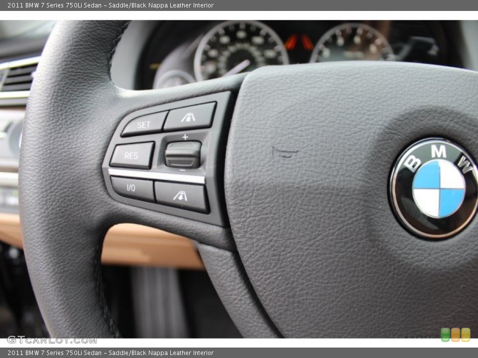 Saddle/Black Nappa Leather Interior Controls for the 2011 BMW 7 Series 750Li Sedan #69361240