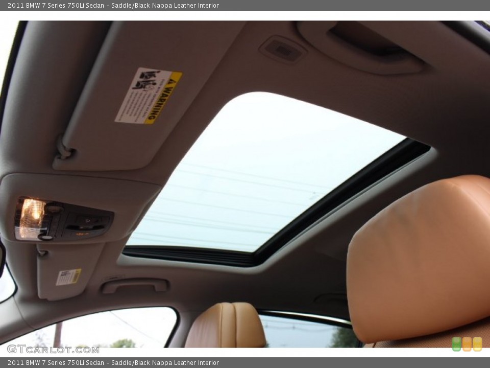 Saddle/Black Nappa Leather Interior Sunroof for the 2011 BMW 7 Series 750Li Sedan #69361264