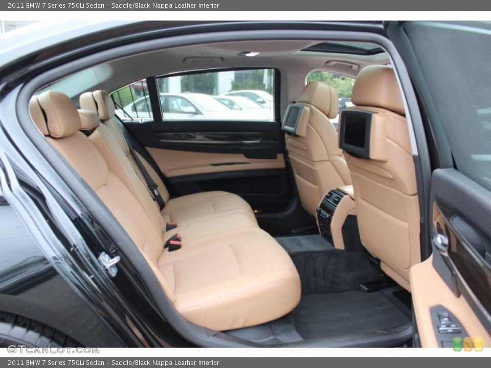 Saddle/Black Nappa Leather Interior Rear Seat for the 2011 BMW 7 Series 750Li Sedan #69361297