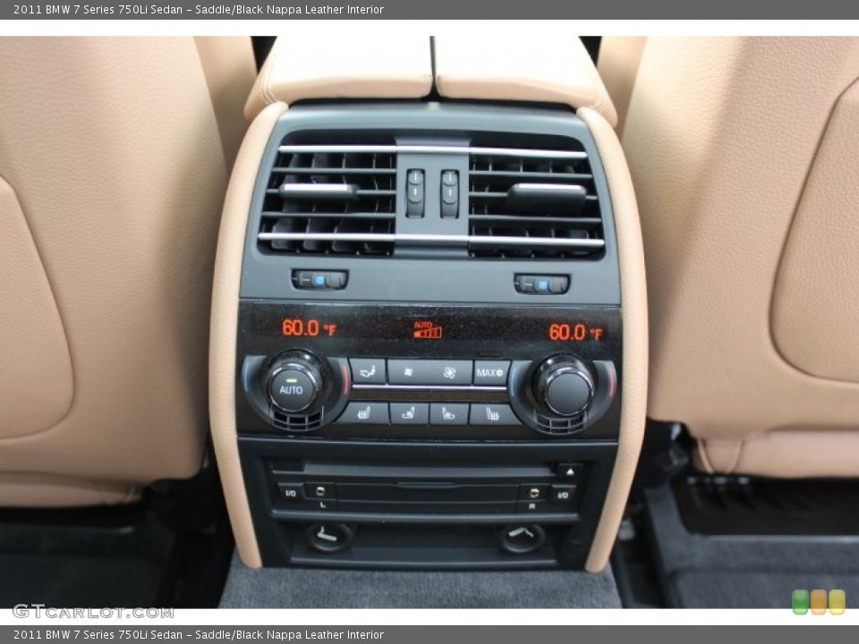 Saddle/Black Nappa Leather Interior Controls for the 2011 BMW 7 Series 750Li Sedan #69361314