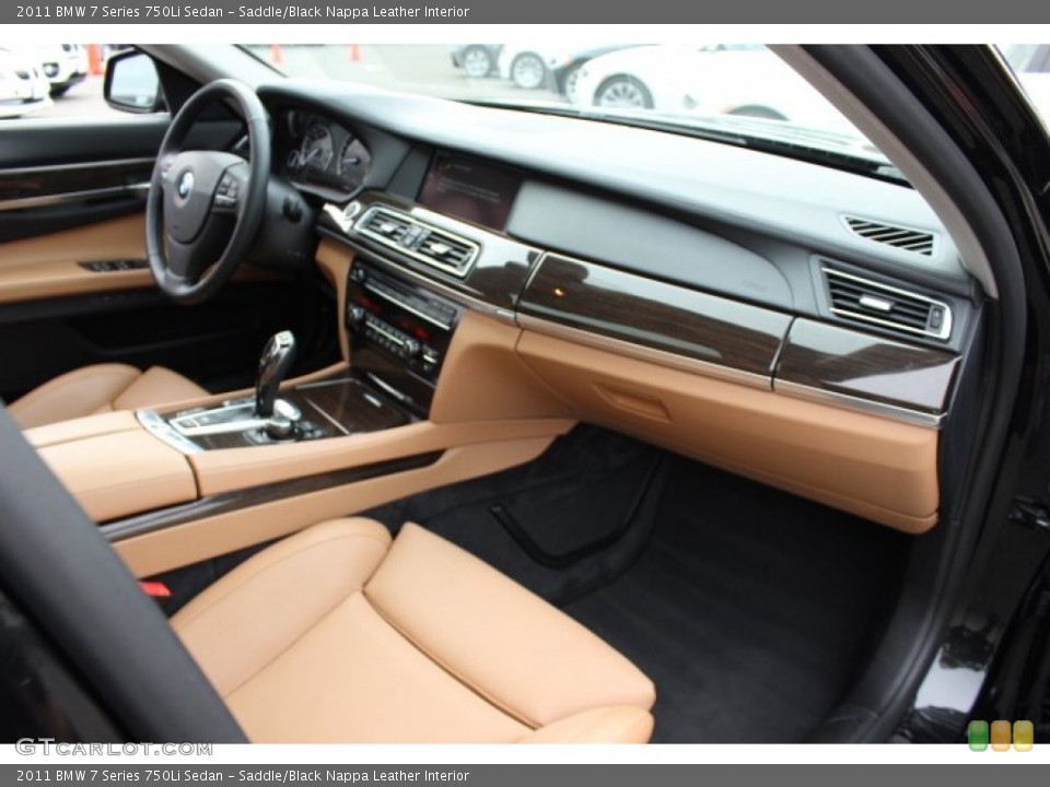 Saddle/Black Nappa Leather Interior Dashboard for the 2011 BMW 7 Series 750Li Sedan #69361339