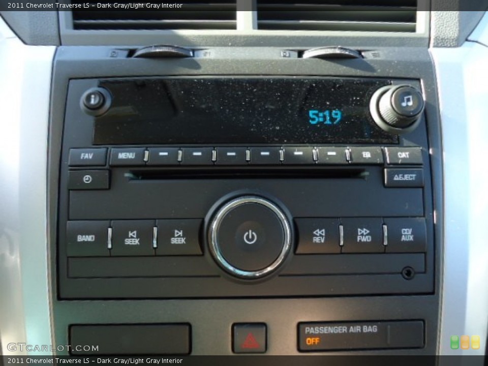 Dark Gray/Light Gray Interior Audio System for the 2011 Chevrolet Traverse LS #69363166