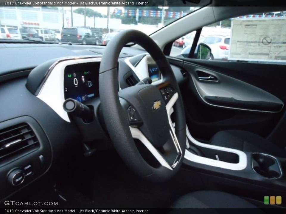 Jet Black/Ceramic White Accents Interior Steering Wheel for the 2013 Chevrolet Volt  #69363802