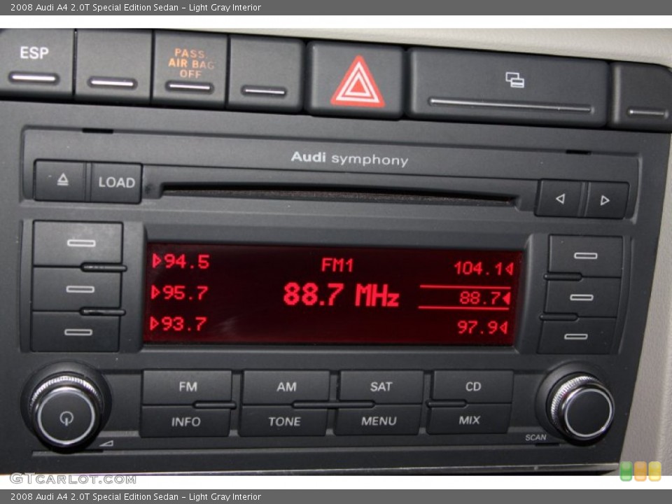 Light Gray Interior Audio System for the 2008 Audi A4 2.0T Special Edition Sedan #69368527