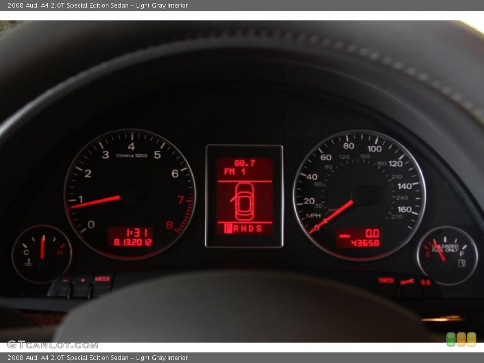 Light Gray Interior Gauges for the 2008 Audi A4 2.0T Special Edition Sedan #69368716