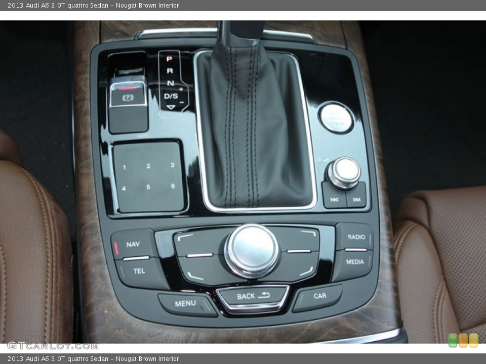 Nougat Brown Interior Controls for the 2013 Audi A6 3.0T quattro Sedan #69369508