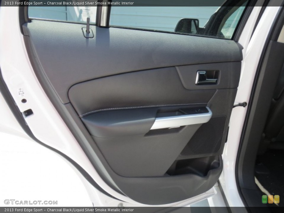 Charcoal Black/Liquid Silver Smoke Metallic Interior Door Panel for the 2013 Ford Edge Sport #69370324