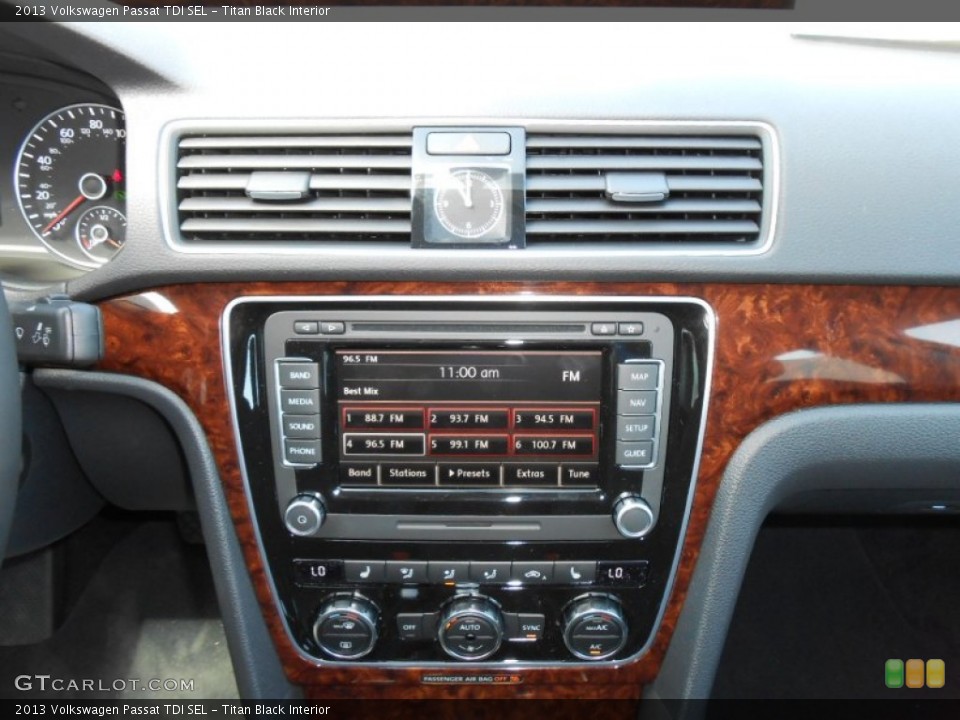 Titan Black Interior Controls for the 2013 Volkswagen Passat TDI SEL #69379429