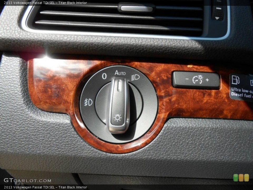 Titan Black Interior Controls for the 2013 Volkswagen Passat TDI SEL #69379486