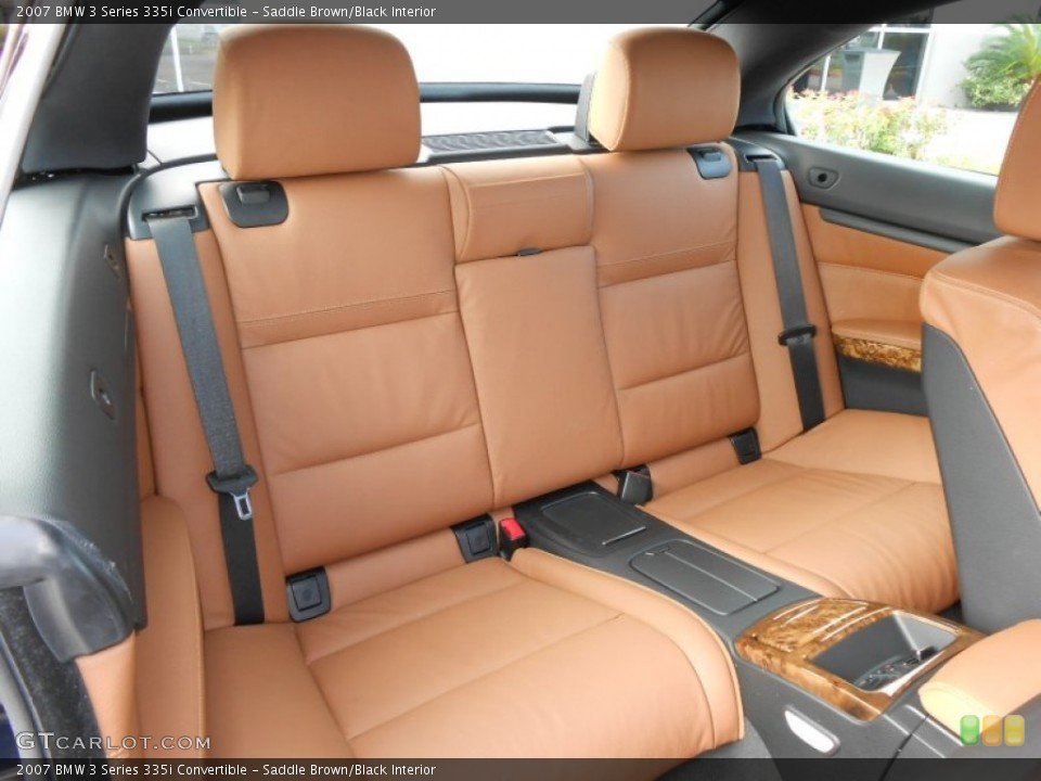 Saddle Brown/Black Interior Rear Seat for the 2007 BMW 3 Series 335i Convertible #69381031