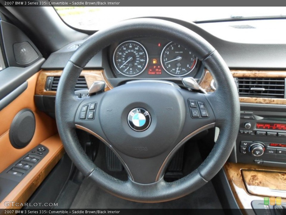 Saddle Brown/Black Interior Steering Wheel for the 2007 BMW 3 Series 335i Convertible #69381049