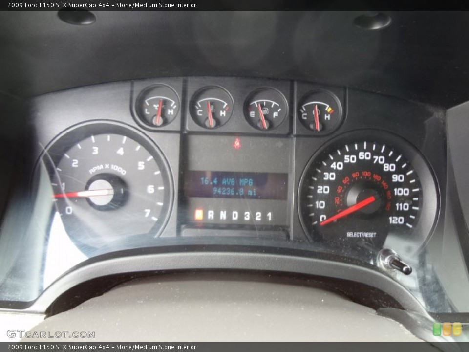 Stone/Medium Stone Interior Gauges for the 2009 Ford F150 STX SuperCab 4x4 #69381094