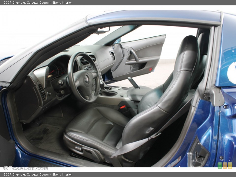 Ebony Interior Front Seat for the 2007 Chevrolet Corvette Coupe #69381403