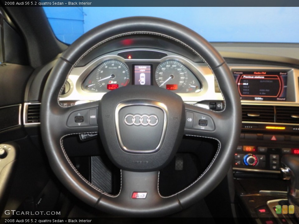 Black Interior Steering Wheel for the 2008 Audi S6 5.2 quattro Sedan #69385711